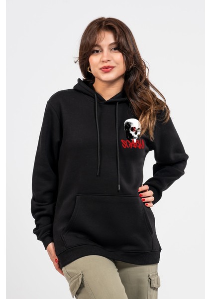 Regular Göğüste Baskılı Scary Hoodie