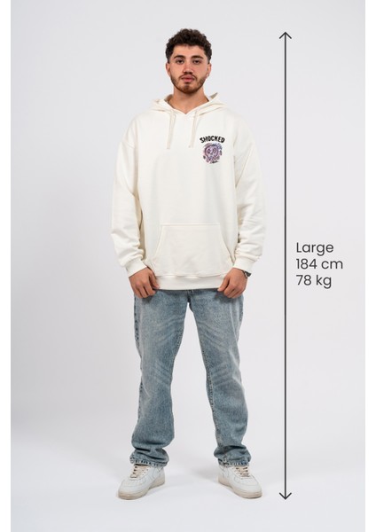 Oversize Göğüste Shocked Baskılı Hoodie fırsatları