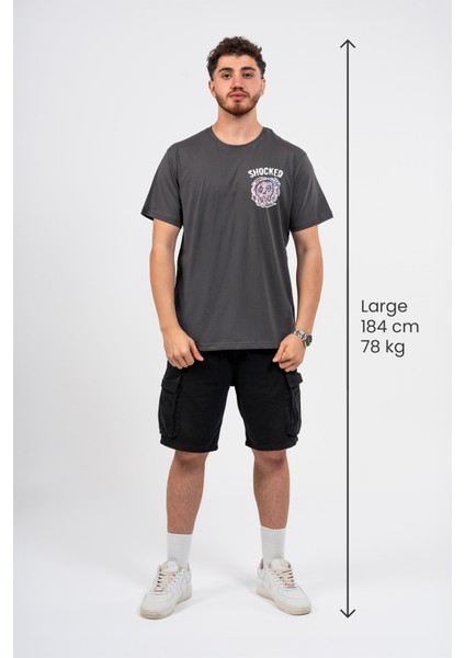 Regular Göğüste Shocked Baskılı Tshirt