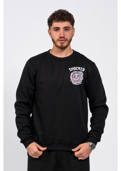 Regular Göğüste Shocked Baskılı Sweatshirt fiyatları