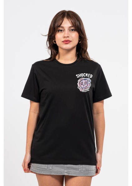 Regular Göğüste Shocked Baskılı Tshirt