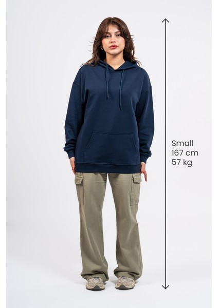 Oversize Sırtta Baskılı Scary Hoodie