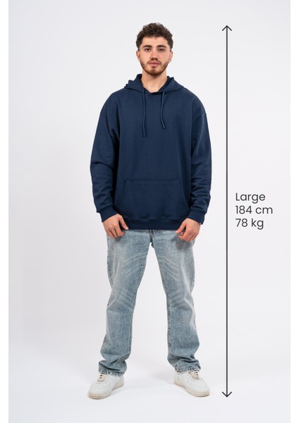Oversize Sırtta Baskılı Scary Hoodie