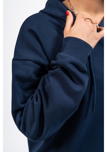 Oversize Sırtta Baskılı Scary Hoodie