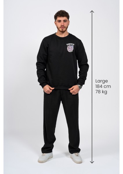Regular Göğüste Shocked Baskılı Sweatshirt fırsatları