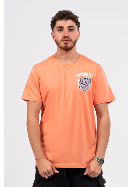 Regular Göğüste Shocked Baskılı Tshirt