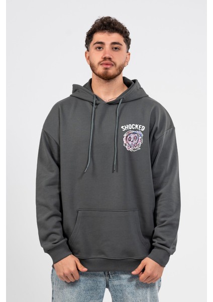 Oversize Göğüste Shocked Baskılı Hoodie fiyatları