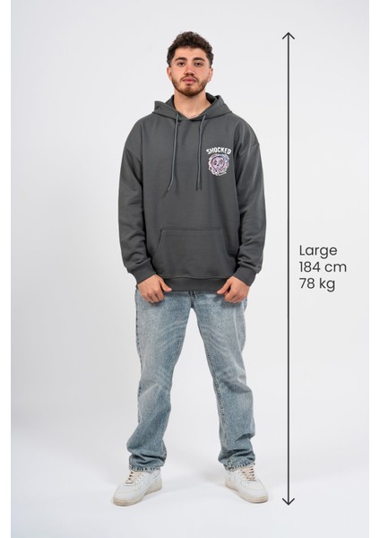 Oversize Göğüste Shocked Baskılı Hoodie fırsatları
