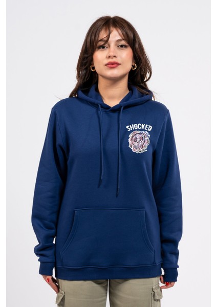 Regular Göğüste Shocked Baskılı Hoodie