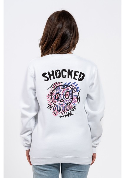 Regular Sırtta Shocked Baskılı Sweatshirt