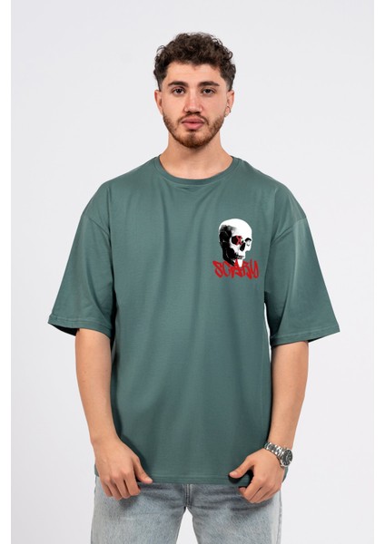 Oversize Göğüste Scary Baskılı T-Shirt fiyatları