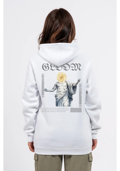 Regular Sırtta Bloom Baskılı Hoodie