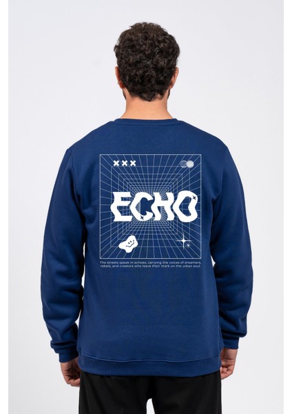 Regular Sırtta Echo Baskılı Sweatshirt