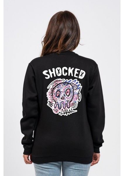 Regular Sırtta Shocked Baskılı Sweatshirt