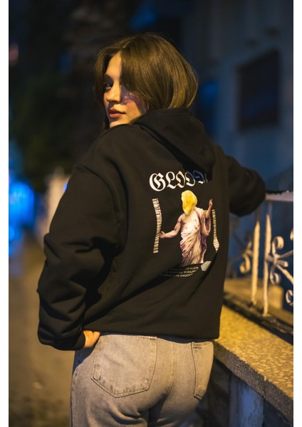 Regular Sırtta Bloom Baskılı Hoodie