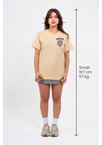 Regular Göğüste Shocked Baskılı Tshirt