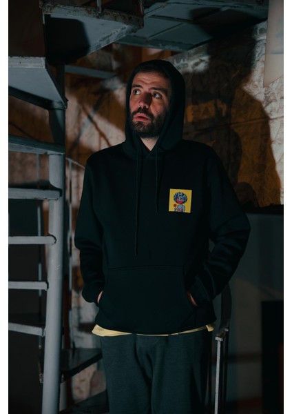 Regular Göğüste Cry Woman Baskılı Hoodie