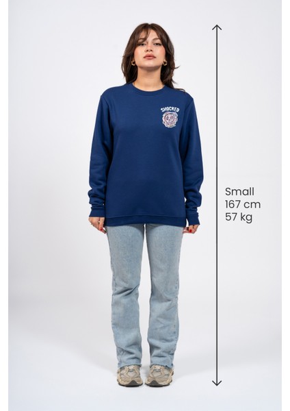 Regular Göğüste Shocked Baskılı Sweatshirt modelleri