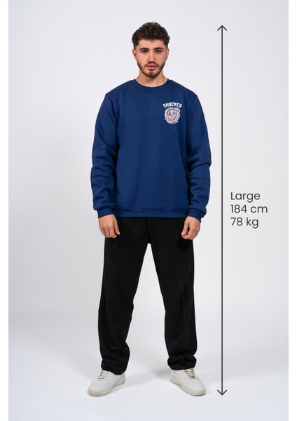 Regular Göğüste Shocked Baskılı Sweatshirt fırsatları