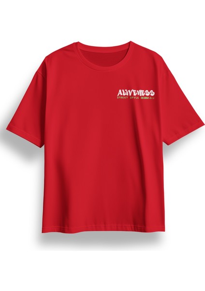 Oversize Aliveness Baskılı Tshirt fiyatları