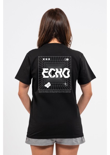 Regular Sırtta Echo Baskılı Tshirt