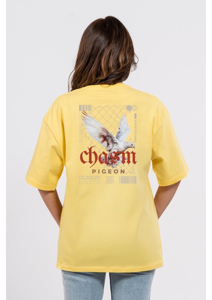 Oversize Sırtta Chasm Baskılı Tshirt