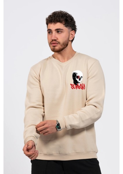 Regular Göğüste Baskılı Scary Sweatshirt