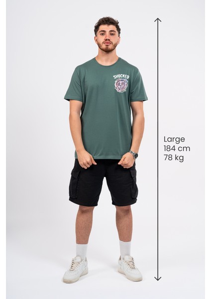 Regular Göğüste Shocked Baskılı Tshirt