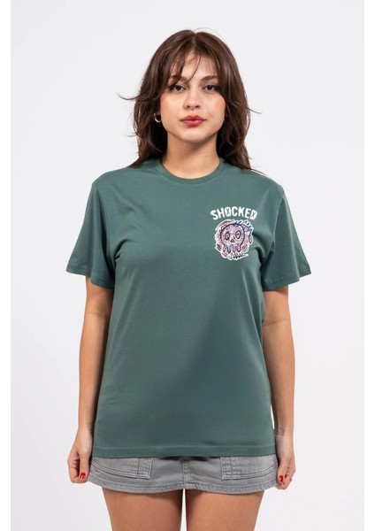 Regular Göğüste Shocked Baskılı Tshirt
