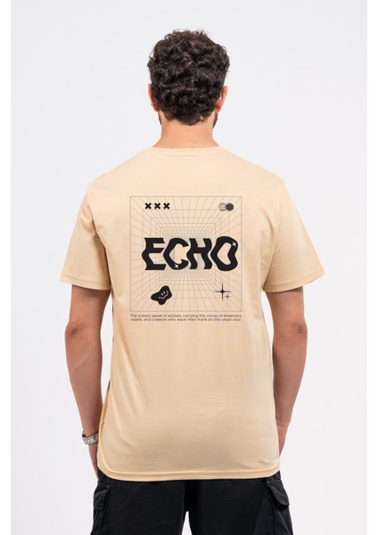 Regular Sırtta Echo Baskılı Tshirt