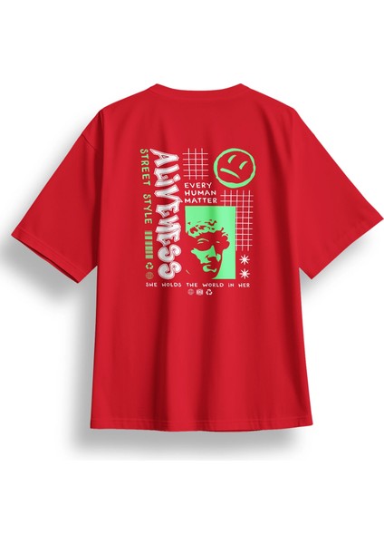Oversize Aliveness Baskılı Tshirt