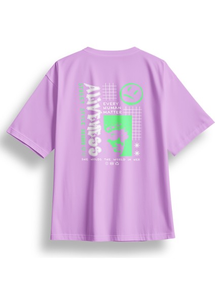 Oversize Aliveness Baskılı Tshirt