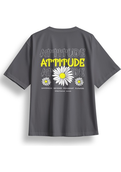 Oversize Attitude Baskılı Tshirt