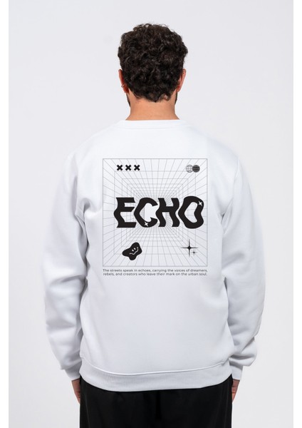 Regular Sırtta Echo Baskılı Sweatshirt