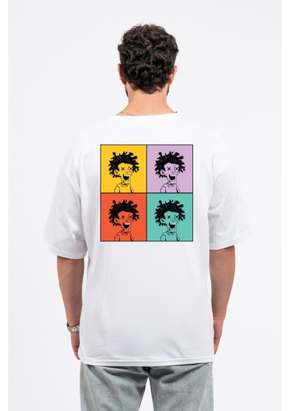 Oversize Curly Man Baskılı Tshirt fırsatları