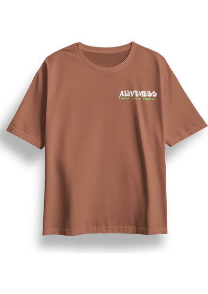 Oversize Aliveness Baskılı Tshirt fiyatları