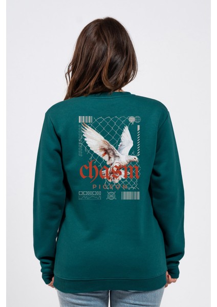 Regular Sırtta Chasm Baskılı Sweatshirt
