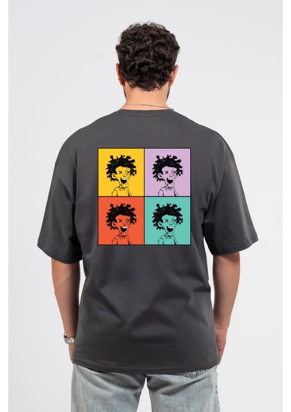 Oversize Curly Man Baskılı Tshirt fırsatları