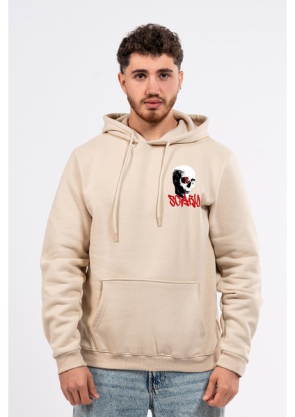 Regular Göğüste Baskılı Scary Hoodie