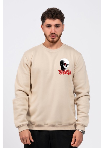 Regular Göğüste Baskılı Scary Sweatshirt