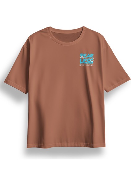 Oversize Fearless Baskılı Tshirt