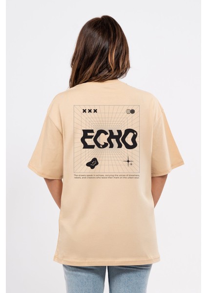 Oversize Sırtta Echo Baskılı Tshirt fiyatları