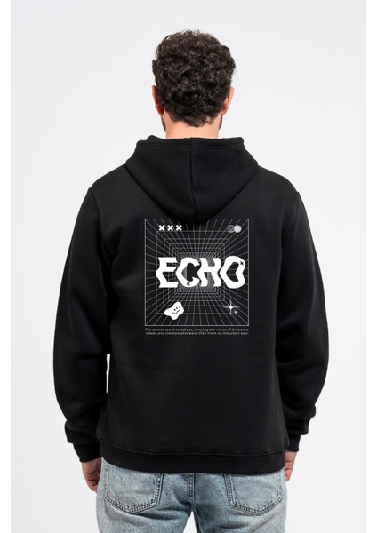 Regular Sırtta Echo Baskılı Hoodie fiyatları