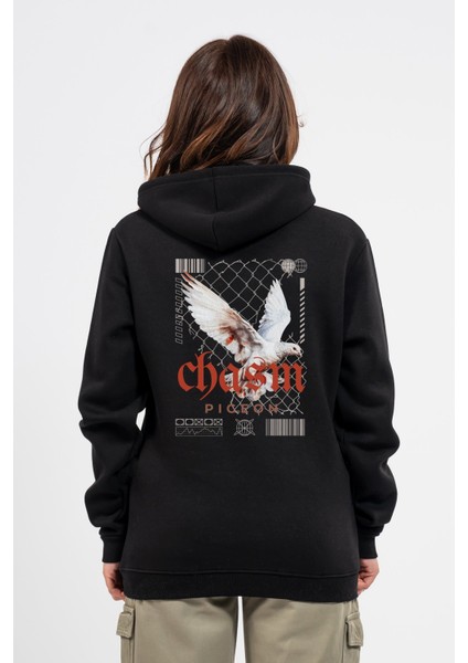Regular Sırtta Chasm Baskılı Hoodie