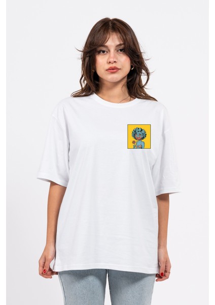 Oversize Göğüste Cry Woman Baskılı Tshirt