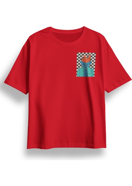 Oversize Göğüste Be Furious Baskılı Tshirt