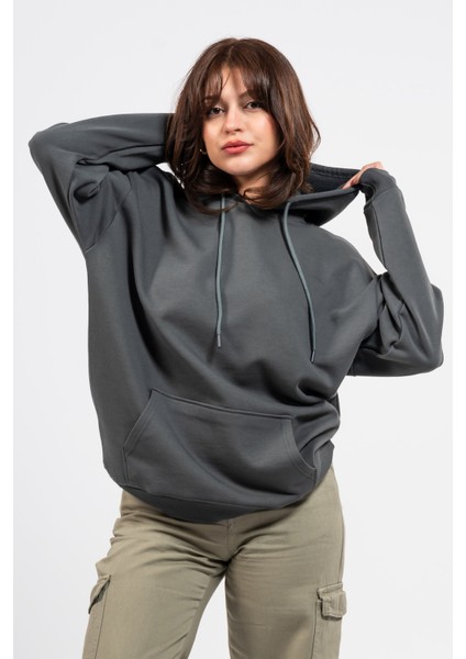 Oversize Sırtta Bloom Baskılı Hoodie modelleri