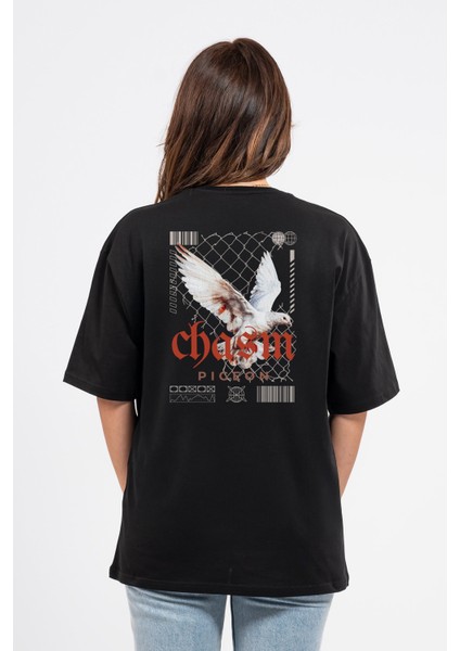 Oversize Sırtta Chasm Baskılı Tshirt