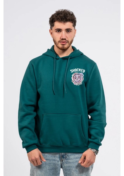 Regular Göğüste Shocked Baskılı Hoodie fiyatları