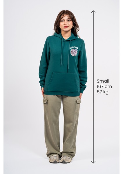 Regular Göğüste Shocked Baskılı Hoodie modelleri